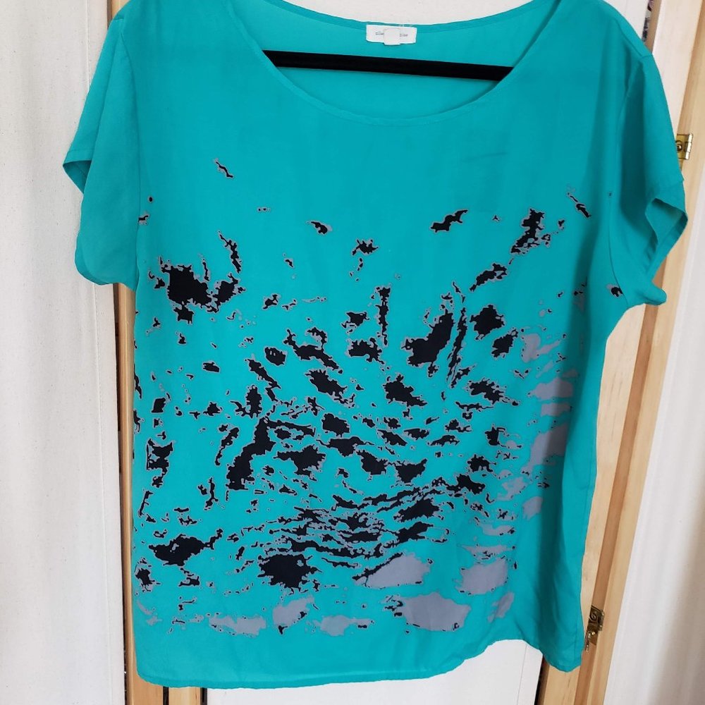Blue Animal Print Top